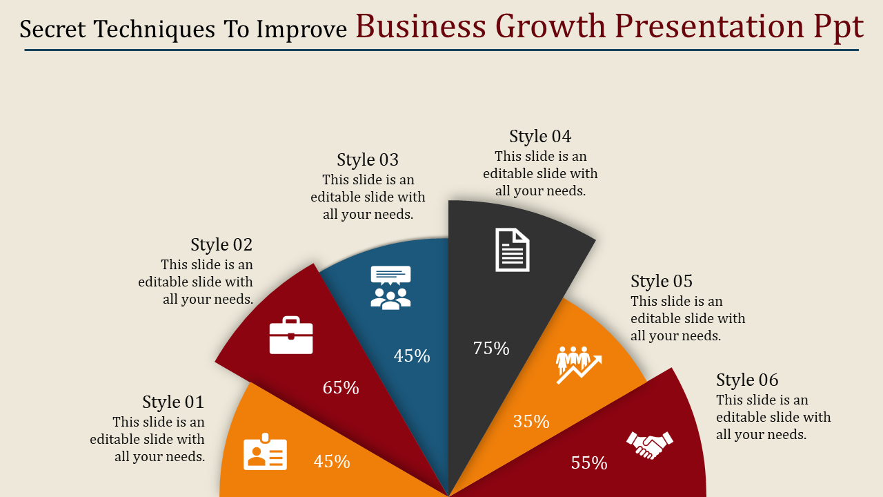 Stunning Business Growth Presentation PPT Slide Designs